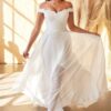 Vestido de Novia con Encaje y Hombros Descubiertos