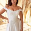 Vestido de Novia con Encaje y Hombros Descubiertos - Imagen 2
