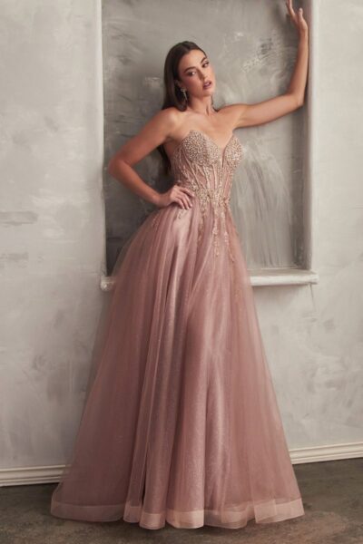 Vestido de Fiesta de Tul Adornado