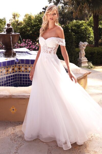 Vestido de Novia Off Shoulder con Encaje