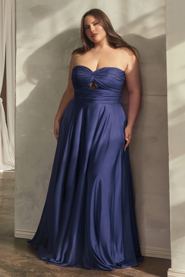 Vestido sin Tirantes, Confeccionado en Sat?n y Silueta en Forma de A (Tallas Grandes) - Imagen 10