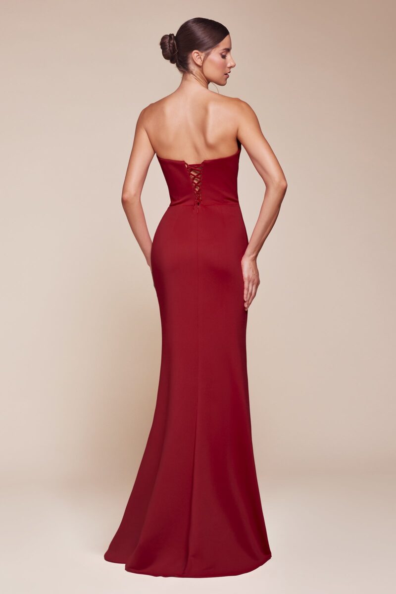 Vestido de Gasa sin Tirantes, con Escote Redondo y Corpi?o Estructurado - Imagen 3