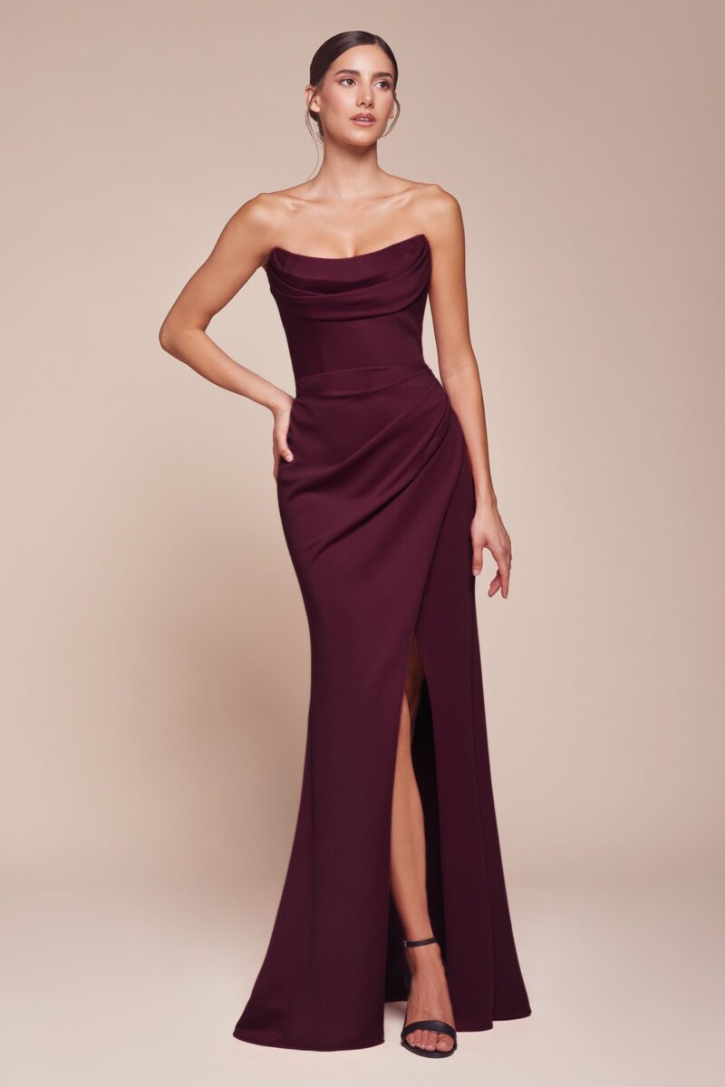 Vestido de Gasa sin Tirantes, con Escote Redondo y Corpi?o Estructurado - Imagen 2