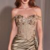 Vestido con Hombros Descubiertos y Corpi?o Adornado con Encaje - Imagen 4