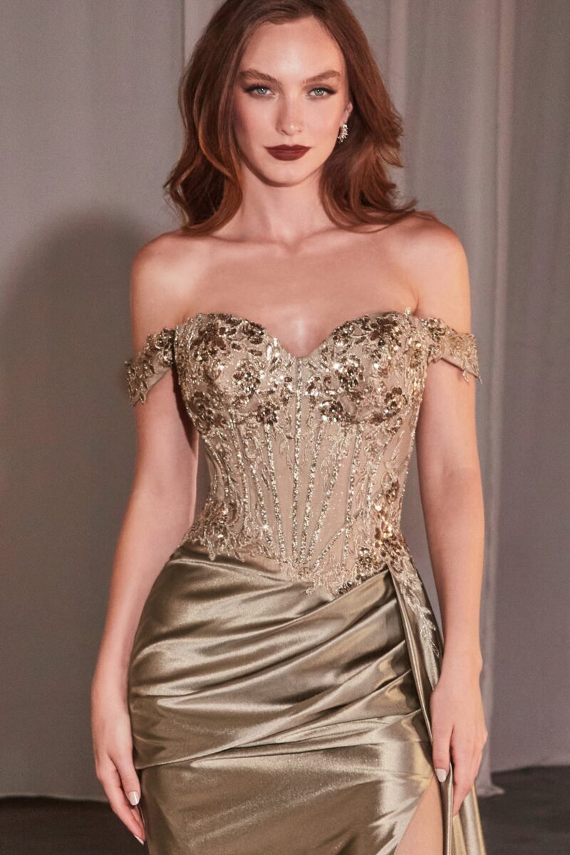 Vestido con Hombros Descubiertos y Corpi?o Adornado con Encaje - Imagen 4