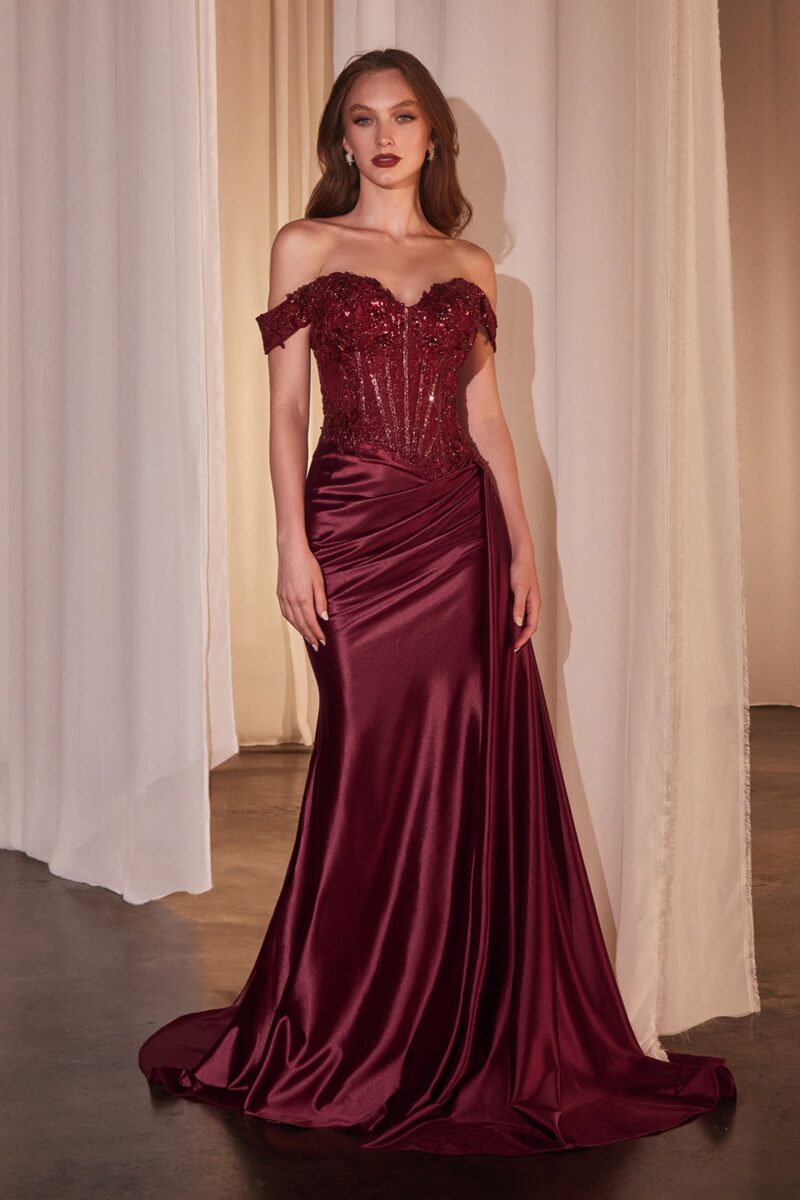 Vestido con Hombros Descubiertos y Corpi?o Adornado con Encaje - Imagen 2