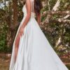 Vestido de Sat?n de Corte A con Escote Drapeado - Imagen 2
