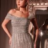 Vestido A-Line de Brillantes, Corpi?o Asim?trico sin un Hombro - Imagen 3