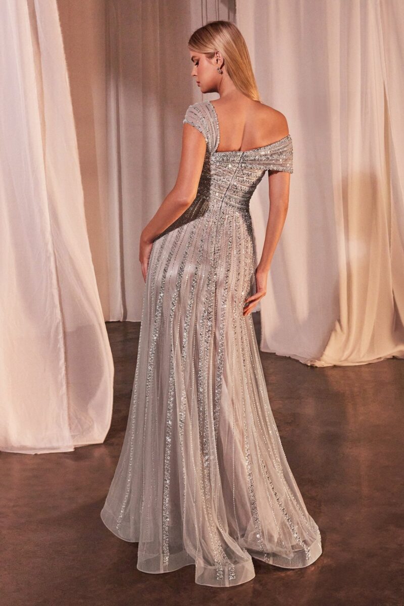 Vestido A-Line de Brillantes, Corpi?o Asim?trico sin un Hombro - Imagen 2