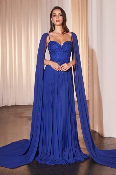 Vestido A-Line Plisado con Corpi?o de Encaje