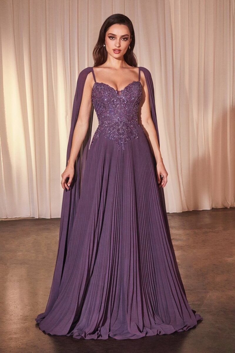 Vestido A-Line Plisado con Corpi?o de Encaje - Imagen 3