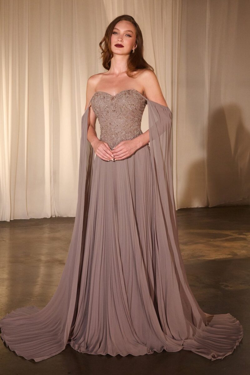 Vestido A-Line Plisado con Corpi?o de Encaje - Imagen 6
