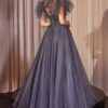 Vestido de Gala en Tul Azul Medianoche con Brillo en Capas - Imagen 4