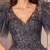 Vestido de Gala en Tul Azul Medianoche con Brillo en Capas - Imagen 2